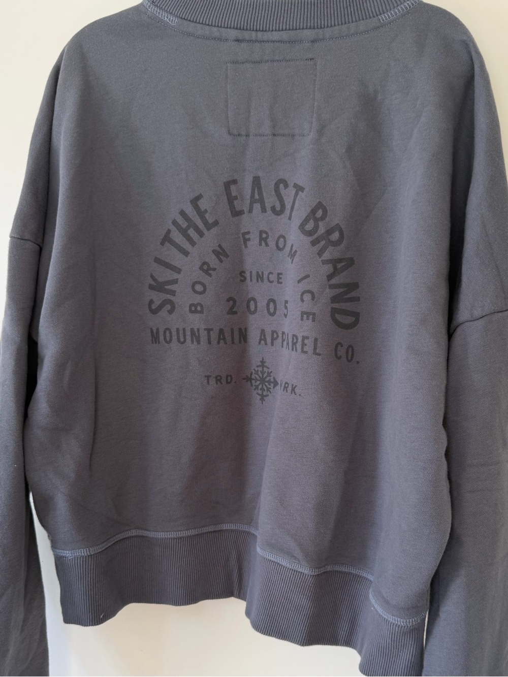 Ski The East Oversized Graphic Crewneck Sweatshirt Slate Blue Small